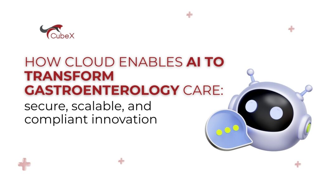 Cloud AI in gastroenterology secure scalable diagnostics illustration